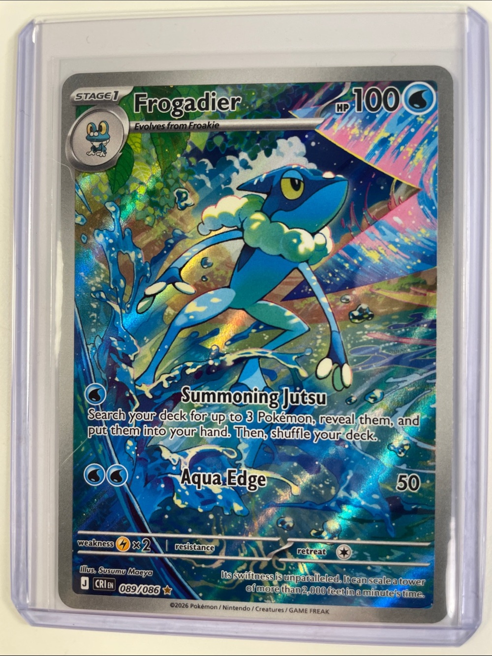Pokemon Frogadier Holographic Blue Green Trading Card
